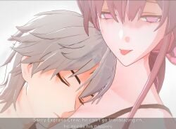 1boy 1girls 3d :p breasts caelus_(honkai:_star_rail) cuddling dominant_female english_text face_to_breasts female female_domination femdom gray-haired_male gray_hair gray_hair_male grey_hair he_needs_his_nappies honkai:_star_rail honkai_(series) hug kafka_(honkai:_star_rail) lace looking_at_viewer male malesub meme pajamas purple_eyes purple_hair selfie sleeping smug snapchat snuggle snuggling submissive_male text thebluehermit tongue tongue_out underwear