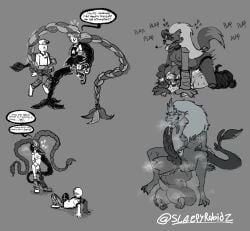 alphys anal animatronic anonymous_character anthro armwear big_penis blush bodily_fluids breasts butt canid canine canis clothing disney dragon erection female five_nights_at_freddy's five_nights_at_freddy's:_security_breach gem genital_fluids genitals group gynomorph hair hi_res huge_penis human humanoid intersex intersex/female jewelry kneeling lily_lovebraids long_hair looking_pleasured machine male male/female mammal monochrome musk mythological_creature mythological_scalie mythology necklace nude oral pearl_(gem) pearl_necklace penis precum pubes raya_and_the_last_dragon rimming rimming_gynomorph robot roxanne_wolf ruined_makeup scalie scottgames sex sisu_(ratld) sleepyrabidz speech_bubble steel_wool_studios tail tongue tongue_out twintails_(hairstyle) undertale_(series) werecreature weredragon wolf