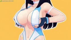 3d animated animated_background animation asian asian_female ass ass_crack ass_jiggle bangs bicep_strap big_ass black_gloves black_hair blender_(software) blue_lipstick blue_nails blush boots bouncing_breasts bouncy breasts cleavage cleavage_cutout colorful_background dancing eyelashes eyeliner eyeshadow female female_focus female_only gloves japanese japanese_female kimiko_nagasawa large_breasts leotard lipstick long_hair looping_animation makeup nail_polish navel original pale-skinned_female pale_skin purple_eyes star_on_body stars_on_ass stars_on_thighs thick_thighs thighhighs thighs triggerbunbun violet_eyes white_boots white_thighhighs wrestler wrestling_outfit