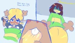 1boy 1boy1girl 1girls 3_panel_comic anthro antlers black_eyes blonde_female blonde_hair blowjob blush blush_lines blushing brown_hair buckteeth comic dark_star_odyssey deer_ears deer_girl deltarune dialogue english english_text erection fellatio female forced_smile freckles freckles_on_face genitals indoors inside interspecies kneeling kneeling_female kneeling_oral_position kris_(deltarune) long_hair looking_at_another looking_at_viewer male male/female noelle_holiday oral penis penis_in_mouth pov questionable_consent red_nose reverse_rape shirt_only short_hair simple_background simple_shading smile smiling soul_(deltarune) straight straight_teeth tear teeth text toothy_fellatio uncomfortable undertale_(series) unseen_eyes