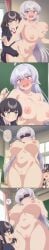 ai_generated big_breasts blindfolded blush breast_grab embarrassed embarrassed_nude_female hiwamura_hiyori naked_female surprised surprised_expression yowa_yowa_sensei