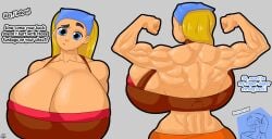 2d back_muscles bare_back bare_midriff bare_shoulders biceps big_breasts blonde_hair blue_eyes breasts cleavage crop_top female female_focus female_only flexing front_view hourglass_figure huge_breasts large_breasts light-skinned_female light_skin lindsay_(tdi) long_hair muscle_tone muscles muscular rear_view skirt straight_hair tagme toned toned_female total_drama_island wide_hips wtgoggle