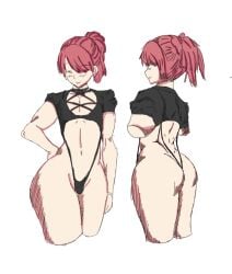 crossdressing from_behind non-web_source original sexy_panthers_(idolmaster) sexy_underwear_(dq) trap