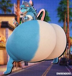 1boy 3d 3d_(artwork) anthro ass ass_focus big_ass blender blue_fur clothed diorenders epic_games fortnite furry huge_ass hyper_ass kd_rattical_(fortnite) looking_at_viewer male male_only rat rodent video_game_character