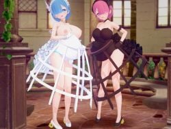 2girls 2pregnancy 3d 3d_(artwork) blue_hair blue_hair_female multiple_girls multiple_pregnancies pink_hair pink_hair_female pregnancy pregnant pregnant_belly pregnant_female ram_(re:zero) re:zero re:zero_kara_hajimeru_isekai_seikatsu re:zero_kara_hajimeru_isekai_seikatsu:_lost_in_memories re:zero_the_prophecy_of_the_throne rem_(re:zero)
