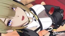 1boy 1girls 30_seconds 3d animated bewyx big_ass big_breasts big_penis cleavage clothed_female_nude_male cum cum_drip cum_on_body cum_on_clothes cum_on_thighs cumshot evelyn_chevalier kumbomb light-skinned_female light-skinned_male light_skin looking_at_viewer male_pov nude nude_male pov pov_eye_contact purple_eyes see-through sound tagme thigh_sex video volkor wide_hips zenless_zone_zero
