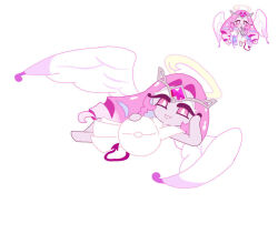 angel angel_wings cookie_run cookie_run_kingdom devsisters enjoying_pregnancy eternal_sugar_cookie halo humanoid pink_hair pink_hair_female pink_skin pink_skinned_female pregnancy pregnant pregnant_belly pregnant_female