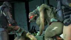 2boys 2girls 3d 3d_animation alien animated blowjob combine_(half-life_series) daxthebro female_vortigaunt from_behind half-life_(series) half-life_2 interspecies light-skinned_male light_skin monster prisoner short_video shorter_than_10_seconds source_filmmaker tagme video vortigaunt