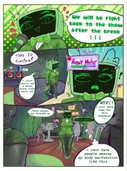 1girls bouncybanan4 clothed clothed_female comic comic_page dandy's_world english_text female full_body horny horny_female roblox tagme text vee_(dandy's_world)