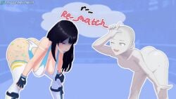 2girls 3d animated animated_background animation asian asian_female ass ass_crack ass_jiggle bald_female bangs bicep_strap big_ass black_gloves black_hair blender_(software) blue_lipstick blue_nails blush boots bouncing_breasts bouncy breasts cleavage cleavage_cutout colorful_background dancing eyelashes eyeliner eyeshadow female female_focus female_only gloves japanese japanese_female kimiko_nagasawa large_breasts leotard lipstick long_hair looping_animation makeup nail_polish navel original pale-skinned_female pale_skin purple_eyes star_on_body stars_on_ass stars_on_thighs thick_thighs thighhighs thighs triggerbunbun violet_eyes white_boots white_thighhighs wrestler wrestling_outfit