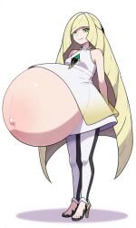 ai_generated blonde blonde_female blonde_hair blonde_hair_female lusamine_(pokemon) pokemon pokemon_sm pregnant pregnant_belly pregnant_female villainess