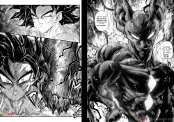 2boys abs beerus breasts chest dragon_ball dragon_ball_super dragon_ball_z gay gay_male muscles muscular muscular_arms muscular_male pecs son_goku