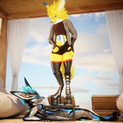 1:1 3d_(artwork) 4k absurd_res animal_genitalia animal_penis anthro anthro_on_anthro ball_crush ball_squeeze balls bdsm beach biped black_body black_boots black_clothing black_footwear black_fur black_shoes blender_(artwork) blender_cycles_(artwork) blue_body blue_fur blue_penis bodily_fluids boot_on_balls boot_on_penis boots bottomwear canid canine canine_genitalia canine_penis canis claws clothed clothing cock_and_ball_torture cockbox crush cum cum_dripping_from_penis cum_on_penis depth_of_field digital_media_(artwork) dominant dragonplayer dragonplayer_(character) duo erection feet flat_balls foot_crush foot_fetish foot_on_balls foot_on_penis foot_play footwear fox fur genital_fluids genital_torture genitals goth_boots grey_body grey_fur hair harness hi_res hindpaw hybrid inside jacethefox jacket jex knot leather leather_boots leather_clothing leather_footwear legwear male male/male mammal moan multicolored_body nude on_ground open_mouth orgasm outside pain pants paws penis penis_squeeze platform_boots platform_footwear platform_shoes reflection restraints rexouium sex shoes shoes_on slim slim_anthro slim_male slim_sub smile standing standing_on_balls submissive submissive_male summer tail thigh_highs topwear torture trampling warm white_body white_fur yellow_body yellow_fur
