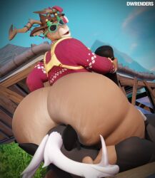 2boys 3d 3d_(artwork) anthro antlers ass ass_smothering big_ass big_penis blender deer diorenders dolph_(fortnite) duo epic_games fortnite furry horns horsecock huge_ass huge_cock hyper_ass male male/male penis video_game_character