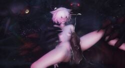 2026 ahriman blonde_hair choker claw_marks clawed_fingers final_fantasy final_fantasy_xiv heart_eyes imminent_penetration imminent_sex miqo'te pink_eyes seongleeyoona square_enix status_effect voidsent