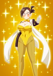 ace_ukiyo blush breasts brown_hair bunnysuit clothing female female_only genderswap gloves kamen_rider kamen_rider_geats_(series) otokam1117 rule_63 smile thighs tokusatsu