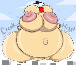 big_breasts breasts cleavage huge_breasts hyper_breasts inflation nipples puffster3 tagme thick_thighs weight_gain wide_hips