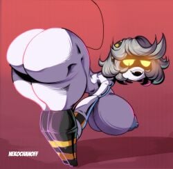 1girls areolae ass big_ass big_breasts breasts breasts_bigger_than_head breasts_out commissioner_upload disassembly_drone fangs female female_only glitch_productions grey_nipples huge_breasts murder_drones naked naked_female nekochanoff nipples nude nude_female presenting presenting_ass presenting_hindquarters robot robot_girl serial_designation_v smile smiling smiling_at_viewer swaying_breasts tagme tail thick_thighs thighs white_hair white_skin ych_commission yellow_eyes