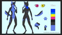 absurd_res animal_humanoid anthro areola ass black_tongue blue_areola blue_body blue_fur blue_hair canid canine canis claws digital_media_(artwork) digitigrade feet female fox front_view fur genitals hair handpaw heterochromia hi_res humanoid mammal mammal_humanoid model_sheet multicolored_body multicolored_ears multicolored_fur multicolored_hair multicolored_tail nipples nude open_mouth pawpads paws pink_eyes pussy rear_view simple_background smile solo standing tail teeth tongue tongue_out two_tone_body two_tone_fur two_tone_hair yellow_eyes ziu_nyu