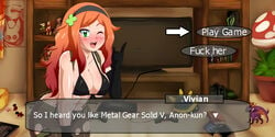 1girls 4chan abs arm_up bedroom big_breasts bikini black_bikini black_gloves black_swimsuit breasts busty cleavage clothing cosplay curvy dialogue elbow_gloves electronics english_text eyebrows_visible_through_hair female female_only fit fit_female four_leaf_clover freckles front-tie_bikini fully_clothed game_console game_controller ginger gloves green_eyes hair_band hairband highres huge_breasts human imminent_sex index_finger_raised indoors large_breasts leaning_forward looking_at_viewer messy_hair metal_gear_solid metal_gear_solid_v muscles muscular muscular_female one_eye_closed open_mouth orange_hair pale_skin pantyhose pk-studios quiet_(metal_gear)_(cosplay) ripped_clothes ripped_clothing ripped_pantyhose sexually_suggestive shiny_clothes shiny_hair shiny_skin smile smiling solo standing swimsuit talking_to_viewer teeth television text text_box tongue torn_clothes torn_clothing torn_pantyhose tv video_game video_games visual_novel vivian_james voluptuous waifu2x wide_hips wink winking winking_at_viewer