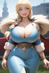 1girls ai_generated astrid_hofferson blonde_hair blue_eyes cleavage curvaceous curvy curvy_body curvy_female curvy_figure dreamworks female female_only heroine horny horny_female hourglass_figure how_to_train_your_dragon light-skinned_female light_skin mrseyker pixai solo solo_female viking viking_female voluptuous voluptuous_female