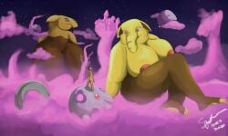 anthro big_breasts dream drowzee female furry male mrsparta munna musharna pokémon_(species) pokemon pokemon_(species) pussy smoke tagme thick_thighs