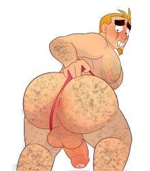 ass ass_focus asshole bara big_ass brawl_stars gay grom_(brawl_stars) hairy_ass hairy_chest hairy_male joeemillery male_focus male_only