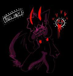 black_background breasts crystal_(kittydogcrystal) doodle furry furry_only kittydogcrystal star_nipples