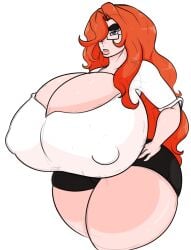 big_ass big_breasts giant_breasts glasses owlizard red_hair redheadchan