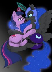 2girls alicorn animal_genitalia animal_pussy anus armor ass blue_eyes blue_hair blue_sclera crotchboobs cutie_mark dark_persona dock duo ecmajor equid equine equine_genitalia equine_pussy female female/female female_only feral feral_only friendship_is_magic hasbro hooves horn horse mammal my_little_pony nightmare_moon_(mlp) nipples pony princess_luna_(mlp) purple_eyes purple_hair pussy tail twilight_sparkle_(mlp) unicorn unicorn_horn wings yuri