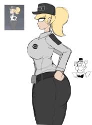 ass blonde_hair breasts female five_nights_at_freddy's glamrock_freddy_(fnaf) lolwutburger thesushisensei thick thick_ass thick_thighs thighs vanessa_(fnaf)