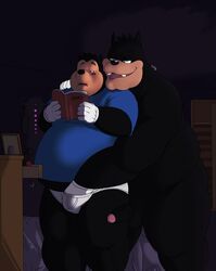 2boys anthro balls cheezypb clothing disney duo father father_and_son feline gay goof_troop grope hand_in_underwear incest male male_only mammal overweight parent penis peter_pete_sr. pj_(goof_troop) son underwear white_underwear yaoi