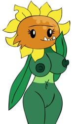 big_breasts breasts eyelashes female flora_fauna flower nipples nude plant plantie plants_vs_zombies plants_vs_zombies_2:_it's_about_time primal_sunflower_(pvz) pussy smile solo sunflower sunflower_(pvz) unknown_artist