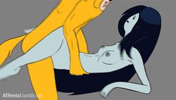 adventure_time animated areola blush breasts costume eye_contact female finn_the_human grey_background group group_sex human humanoid jake_the_dog loop male mammal marceline missionary nipples penetration sandyrex sex simple_background vampire