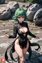 1girls after_sex ai_generated bed bedroom dreamai942 female female_only hi_res high_resolution highres large_breasts looking_at_viewer one-punch_man panties solo solo_female tatsumaki