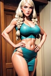 1girls ai_generated blonde_hair blue_eyes cleavage curvaceous curvy curvy_body curvy_female curvy_figure dreamworks female female_only horny horny_female hourglass_figure how_to_train_your_dragon light-skinned_female light_skin mrseyker pixai ruffnut_thorston solo solo_female viking viking_female voluptuous voluptuous_female