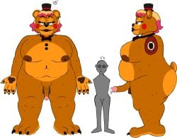 anthro bear big_breasts body_freckles completely_nude_female fat_ass fat_woman five_nights_at_freddy's five_nights_at_freddy's_2 furry futa_only futanari height_difference mannequin self_upload taller_female toy_freddy_(fnaf)