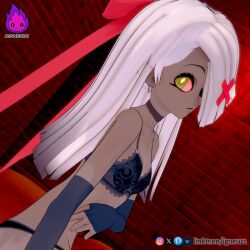 2demons 2girls blonde_hair bow_ribbon demon demon_girl hazbin_hotel igneuzz lingerie lingerie_only multiple_girls nsfw one_eye tagme vaggie_(hazbin_hotel) vivziepop white_hair