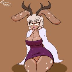 1futa anthro bottomless bunny_ears bunny_girl clothed clothing furry futa_only futanari jackalope mostly_clothed rabbit self_upload sitting solo specnsfw thick_thighs tucked_penis wide_hips