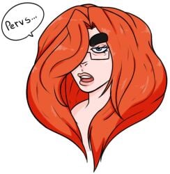 nerd nerdy_female owlizard red_hair redheadchan thick_eyebrows transparent_background