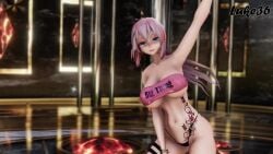 1girls animated athletic_female big_breasts huge_breasts large_breasts megurine_luka mmd pink_hair tagme thong video vocaloid