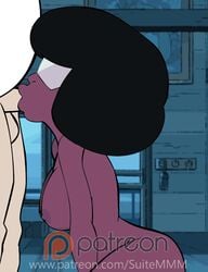 1boy 1girls animated cock_hungry fat_man fellatio female garnet_(steven_universe) gem_(species) gem_fusion human male oral side_view steven_universe straight suitemmm