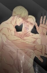 2boys abs attack_on_titan bara facial_hair male male_only mike_zakarius multiple_boys muscle muscles nipples nude pecs reiner_braun tagme yaoi