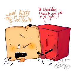 battle_for_dream_island bfdi blocky_(bfdi) object_show object_shows tagme woody_(bfdi)