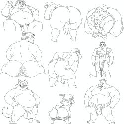 2025 all_fours anthro ass backsack balls big_butt bobbellyboy bulge character_request clothing common_hippopotamus deer domestic_cat erection eyewear felid feline felis genitals hat headgear headwear hi_res hippopotamid hoodie human male male_only mammal new_world_deer one_piece overweight overweight_male penis reindeer sam_and_max simple_background sunglasses tony_tony_chopper topwear underwear white_background
