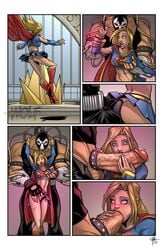 1boy 1girls bane batman_(series) blonde blonde_hair blush cock_ring comic dc dc_comics fellatio female fingering handjob huge_cock human human_only kara_zor-el larger_male light-skinned_female light-skinned_male light_skin male mexican_male oral pink_kryptonite sex straight supergirl superman_(series) temporalwolf veiny_penis