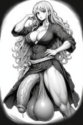1futa abs ai_generated balls balls_bigger_than_head big_balls black_and_white breasts caught_masturbating cleavage cum_in_container cumshot excessive_cum fit_futa futa_only futanari huge_balls huge_cock intersex joeletruand light-skinned_futa long_hair low_hanging_balls low_hanging_testicles manga massive_balls muscular muscular_futa nami_(one_piece) one_piece oversized_balls sagging_balls saggy_balls solo thick_cum tight_clothing tight_dress urinal veiny_penis
