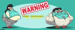 1girls belly_overhang big_belly big_breasts big_lips bubble_butt dress fat gigantic_breasts huge_ass huge_belly huge_breasts morbidly_obese morbidly_obese_female nerd nerdification nipple_slip obese obese_female oc overalls overweight overweight_female shortstack shortstackification skeletal_boy sweating sweaty sweaty_body thick_thighs transformation weight_gain weight_gain_female xanderdwulfe