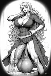 1futa abs ai_generated balls balls_bigger_than_head big_balls breasts caught_masturbating cleavage cum_in_container cumshot excessive_cum fit_futa futa_only futanari huge_balls huge_cock intersex joeletruand light-skinned_futa long_hair low_hanging_balls low_hanging_testicles massive_balls muscular muscular_futa nami_(one_piece) one_piece oversized_balls sagging_balls saggy_balls solo thick_cum tight_clothing tight_dress urinal veiny_penis