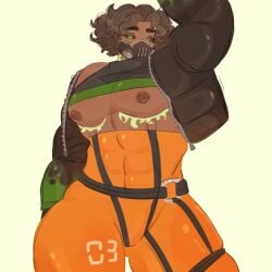 1nonbinary big_thighs crocodilesad gas_mask muscular nonbinary skin_tight skinsuit top_scars transmasc venture
